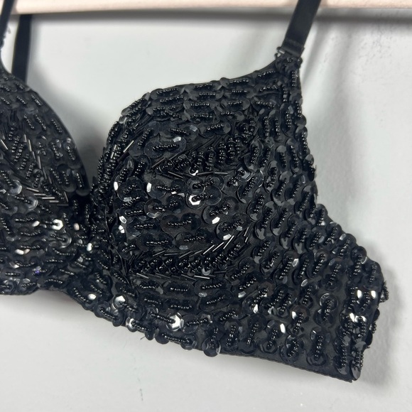 iHeartRaves Black Sequin Bra Size 34B - Picture 4 of 8